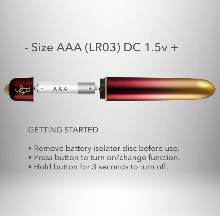 AAA battery with text on a gray background