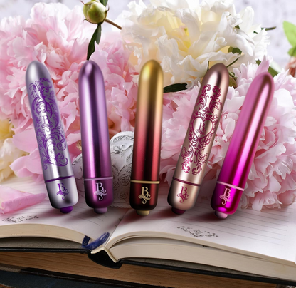 Five decorative massage vibes with floral and book background