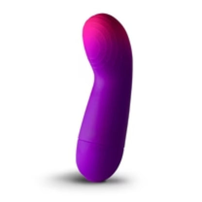 Purple and pink sex toy on a white background
