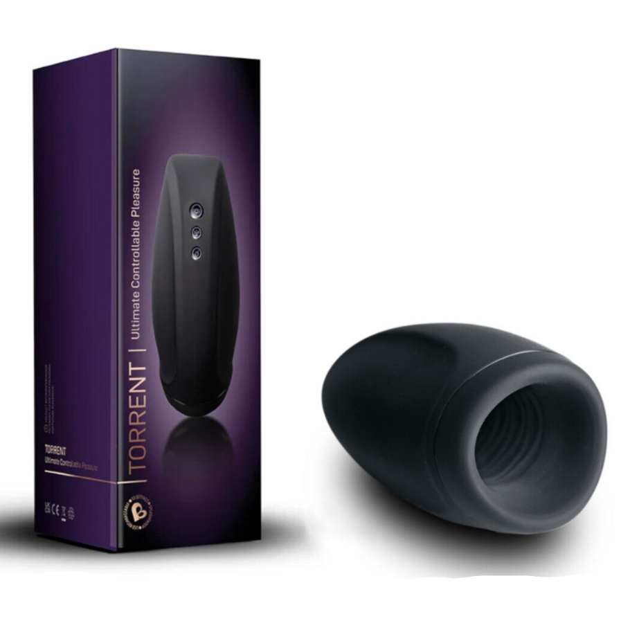 Black silicone product with Torrent packaging on a white background