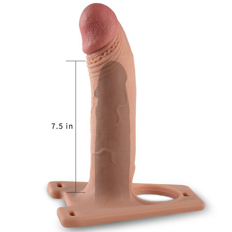 Sexual product with dimensions indicated on a white background