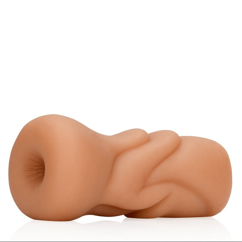 Silicone mold shaped like an anus on a white background