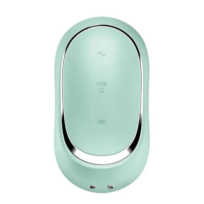 Mint green electronic device on a white background