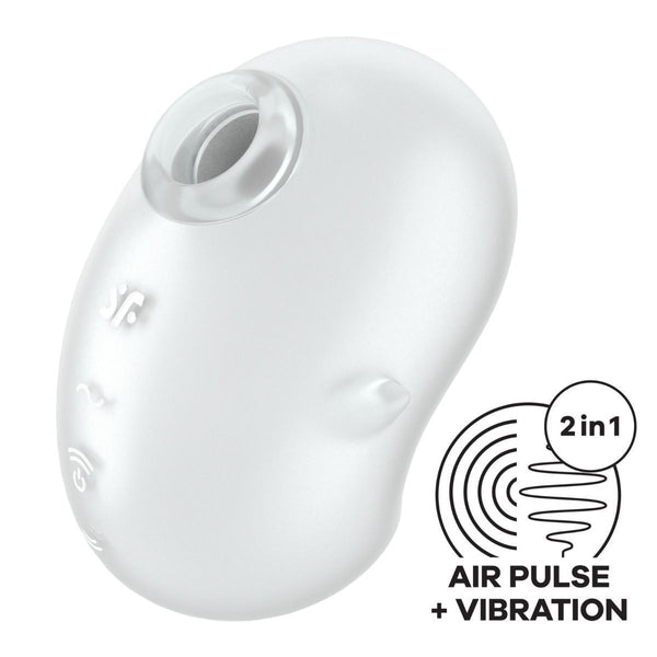 White 2-in-1 air pulse and vibration device on a white background