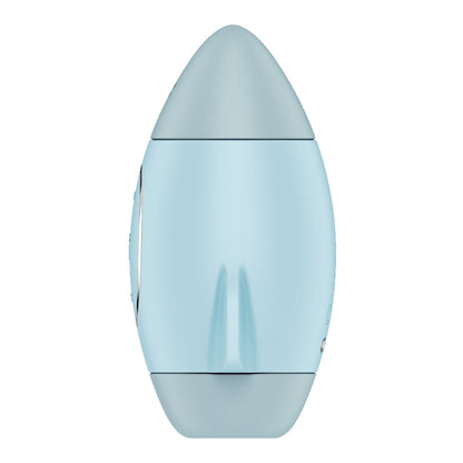 Satisfyer Mission Control Double Air Pulse Blue Silicone Clitoral Vibrator Waterproof Massager