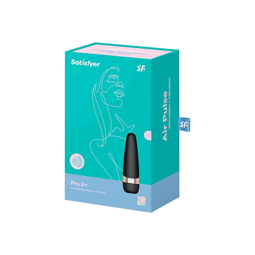 Satisfyer Air Pulse Pro 3+ packaging on a white background