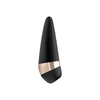 Black and rose gold vibrator on a white background