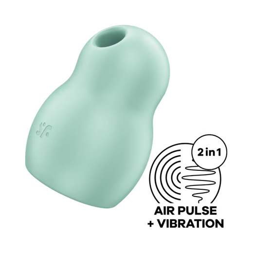 Mint green 2-in-1 air pulse and vibration device on a white background