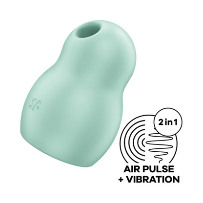 Mint green 2-in-1 air pulse and vibration device on a white background