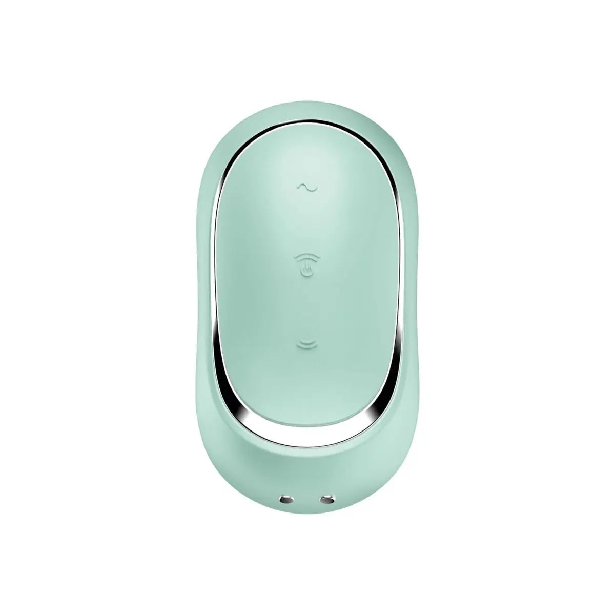 Mint green electronic device on a white background