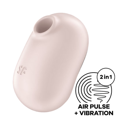 Pink 2-in-1 air pulse and vibration device on a white background