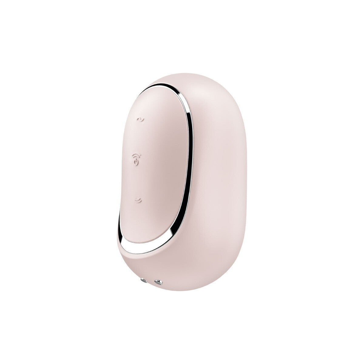 Pink electronic device with a metallic rim on a white background