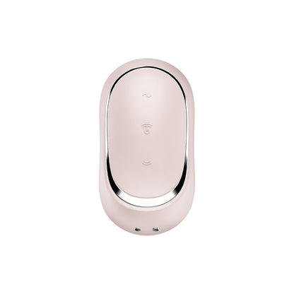 Pink electronic device with buttons on a white background
