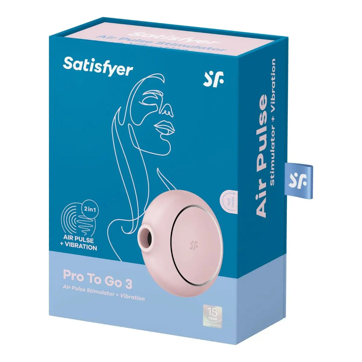 Satisfyer Pro To Go 3 Air Pulse Silicone Clitoral Waterproof Rechargeable Vibrator Rose