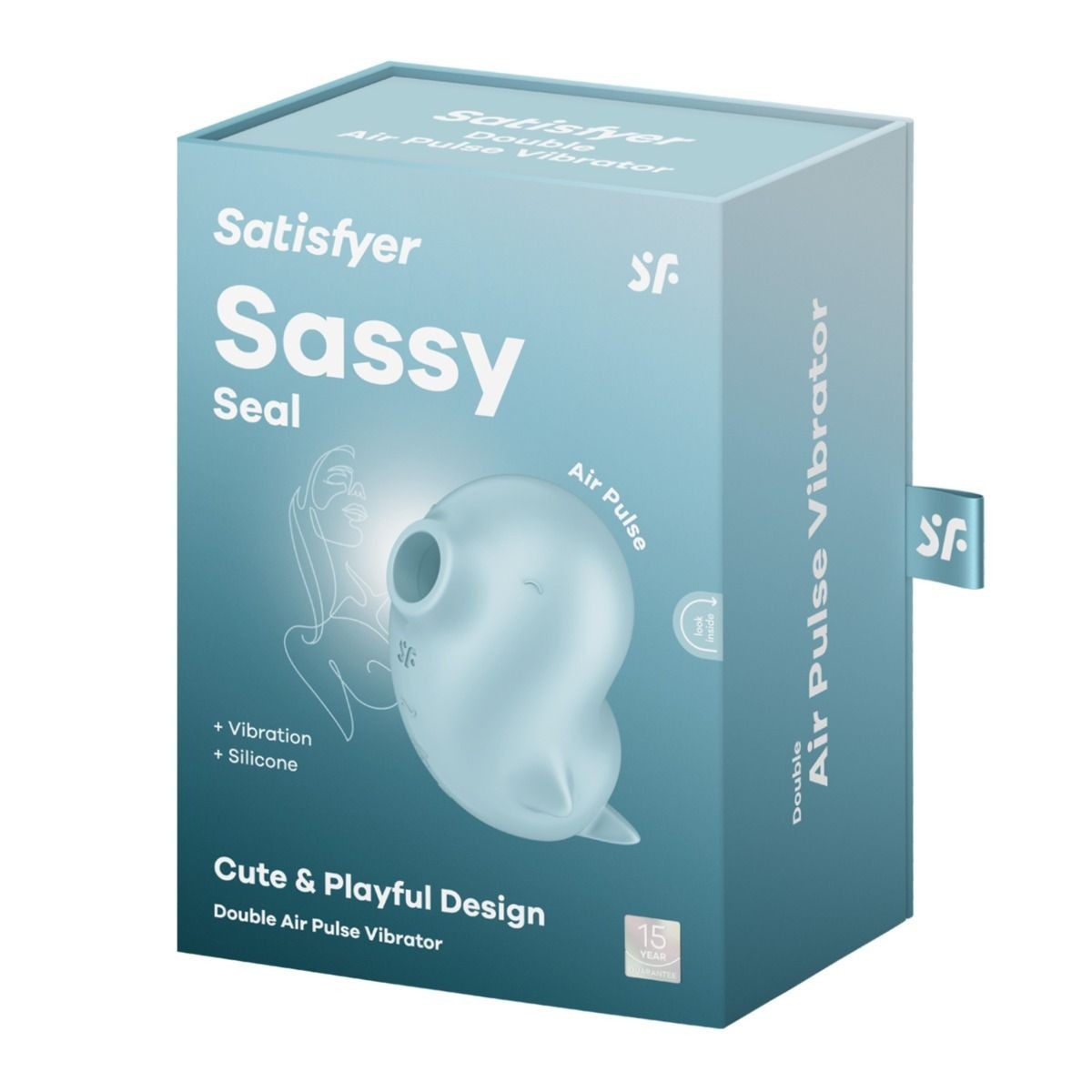 Box of Satisfyer Sassy Seal product on a white background