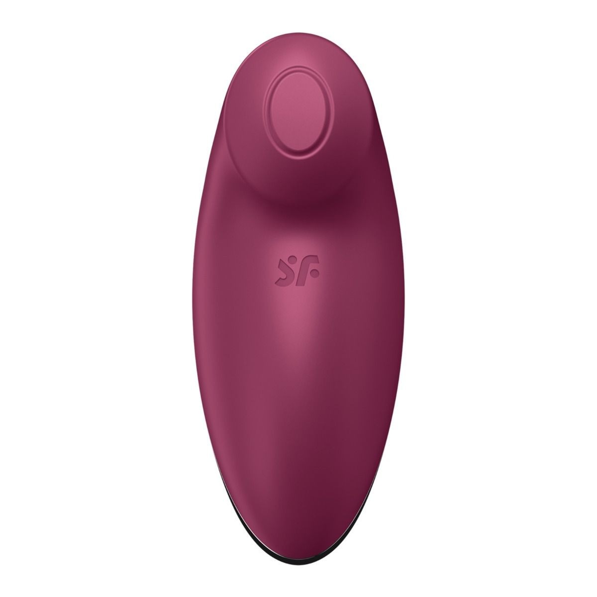 Pink oval device with a logo on a white background