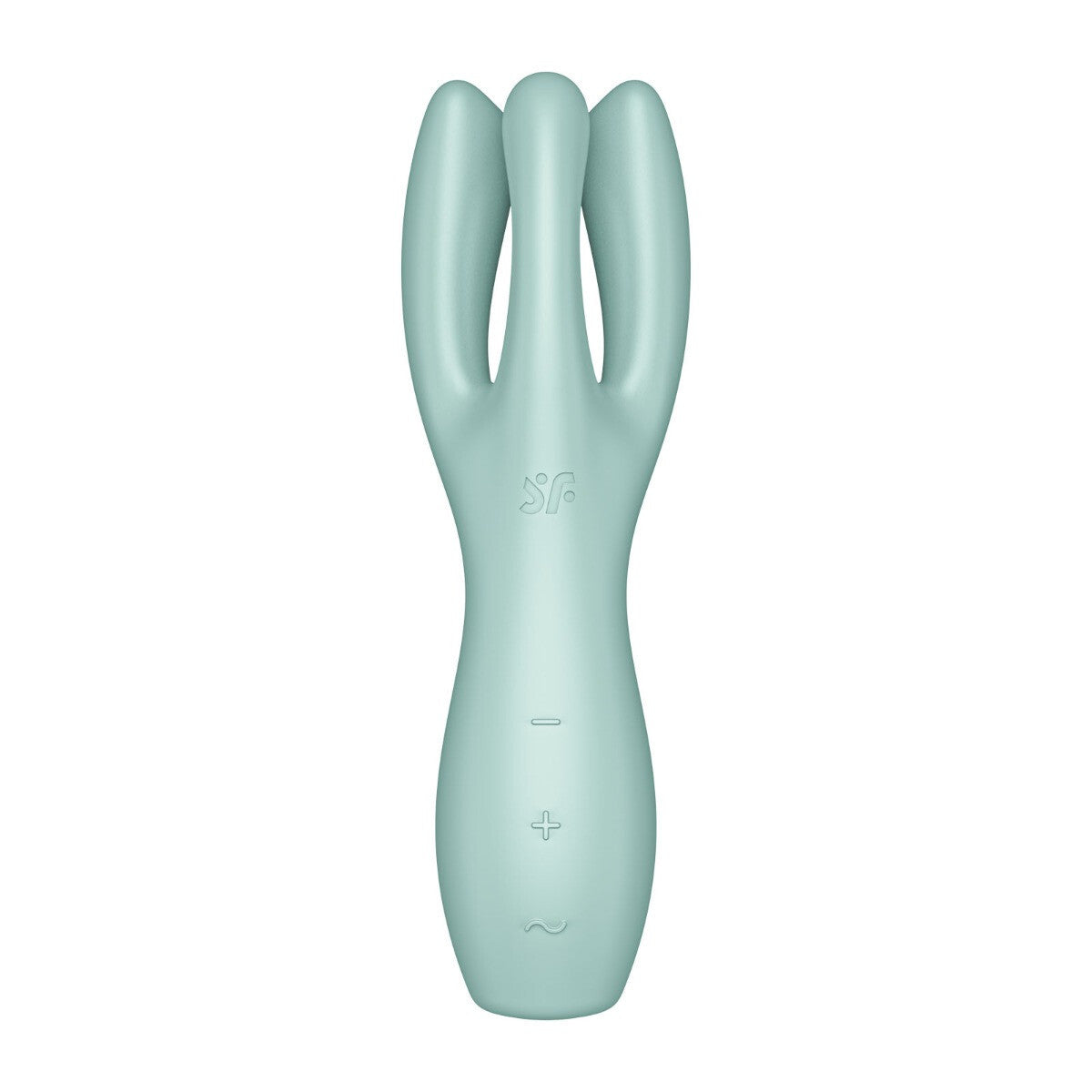 Mint green handheld massager on a white background