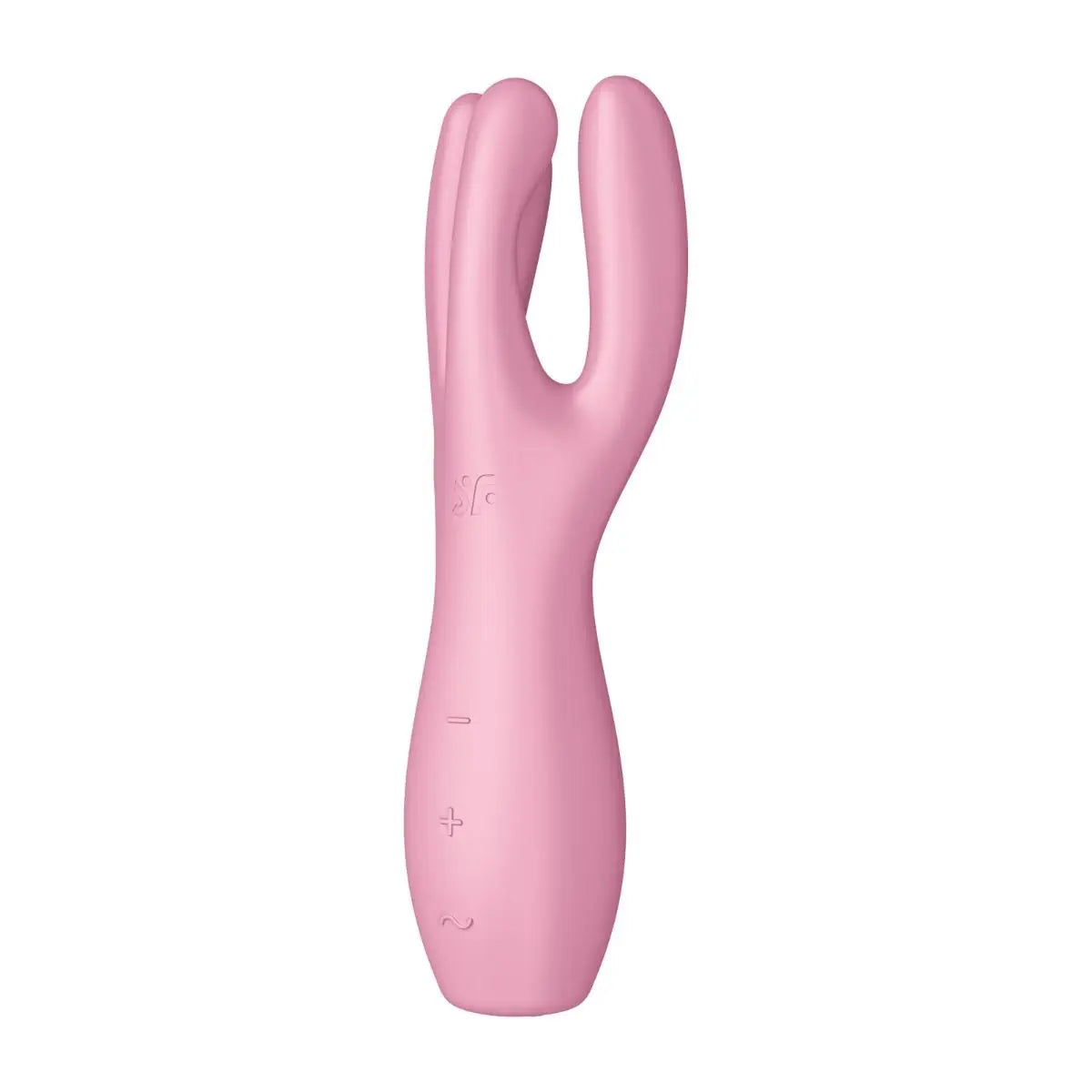 Pink electronic lay-on clitoral vibrator on a white background