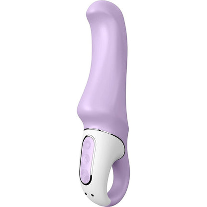 Purple and white electronic device on a white background