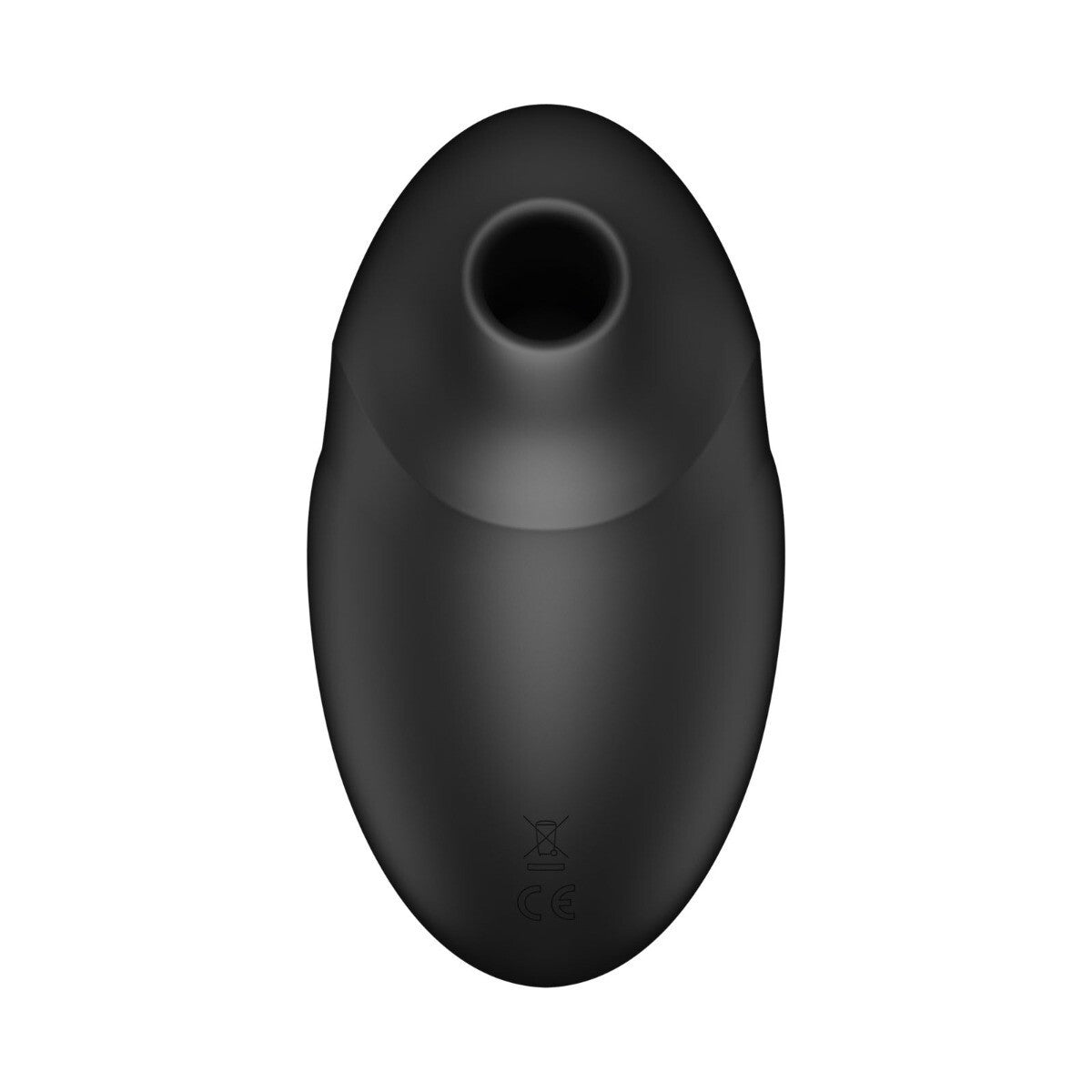 Black silicone bullet on a white background