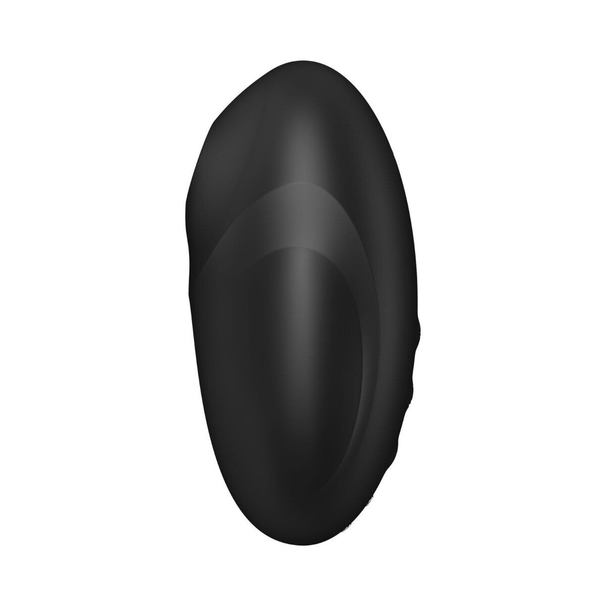 Black oval object on a white background