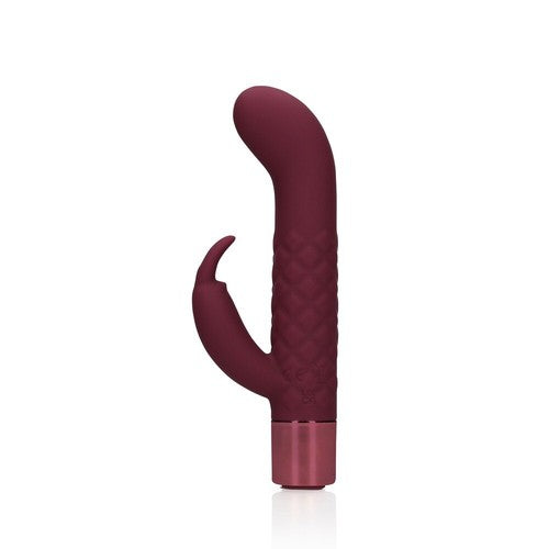 Maroon-colored rabbit vibe on a white background