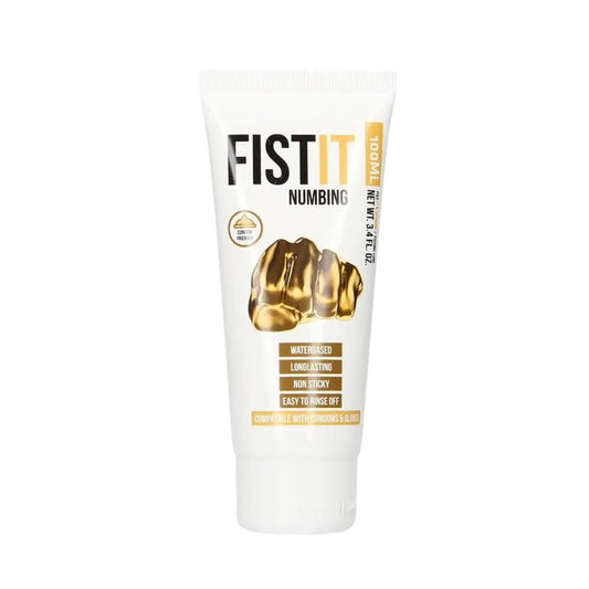 Shots Toys Fist It Numbing Gel Water Based Anal Lubricant 100ml on a white background