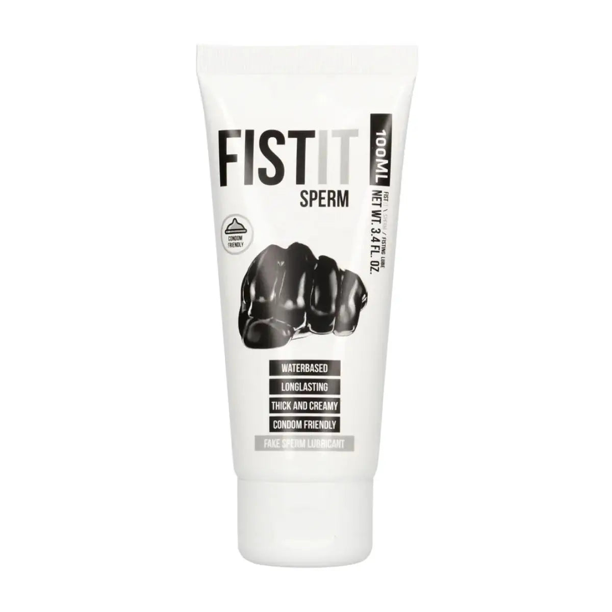 Shots Toys Fist It Sperm Gel Water Based Lubricant 100ml on a white background