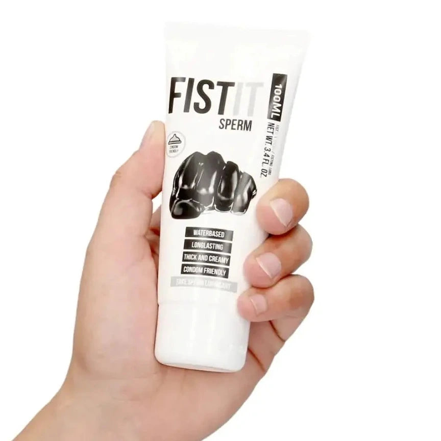 Shots Toys Fist It Sperm Gel Water Based Lubricant 100ml on a white background