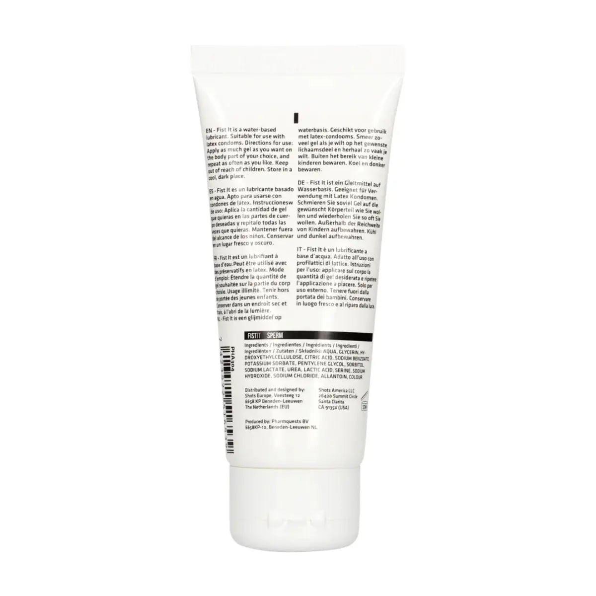 Shots Toys Fist It Sperm Gel Water Based Lubricant 100ml on a white background