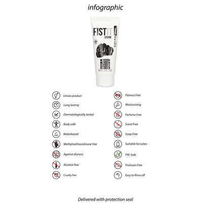 Shots Toys Fist It Sperm Gel Water Based Lubricant 100ml on a white background