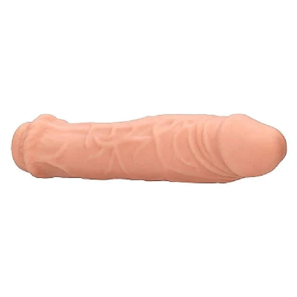 Shots Toys RealRock Skin 6 Inch Penis Sleeve Extender Light on a white background