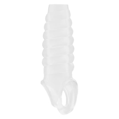 Shots Toys Sono No.21 Stretchy Thick Ribbed Penis Sleeve Extender on a white background