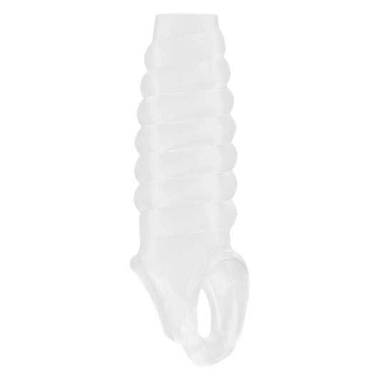 Shots Toys Sono No.21 Stretchy Thick Ribbed Penis Sleeve Extender on a white background