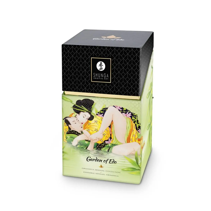 Product packaging with Shunga branding and artistic design on a white background