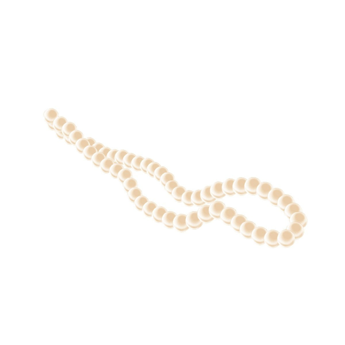 White pearl necklace on a white background