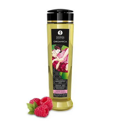 Bottle of Shunga Raspberry Massage Oil