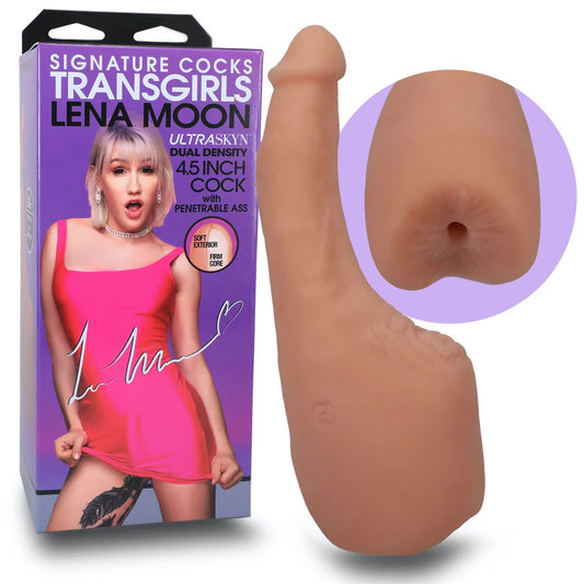 Signature Cocks Transgirl Lena Moon 4.5 Inch Dildo with Penetrable Ass Masturbator