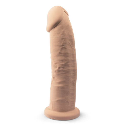 Realistic silicone model of a penis on a white background