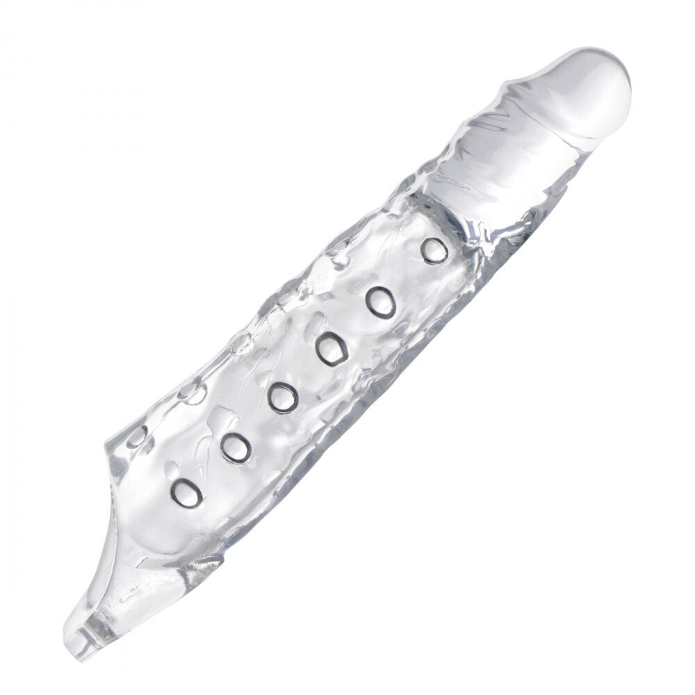 Size Matters 3 Inch Clear Penis Beaded Extender Sleeve on a white background