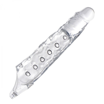 Size Matters 3 Inch Clear Penis Beaded Extender Sleeve on a white background