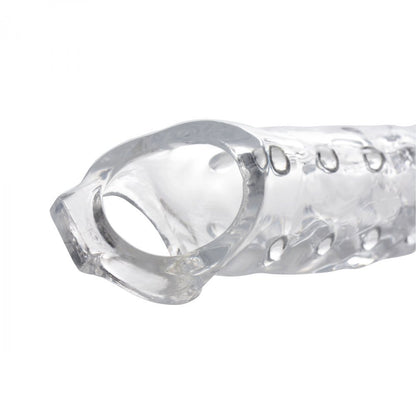 Size Matters 3 Inch Clear Penis Beaded Extender Sleeve on a white background