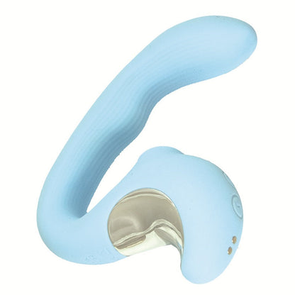Blue anal vaginal massager on a white background