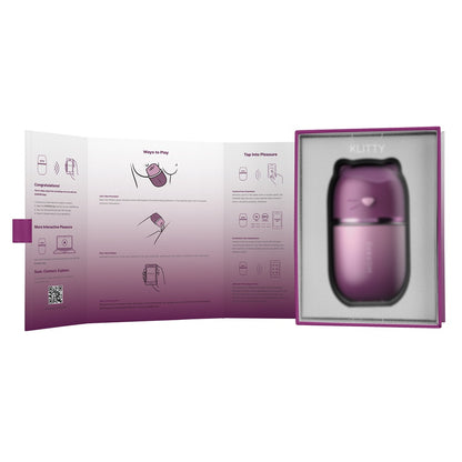 Svakom Klitty Dual Action Licking Suction Clitoral Vibrator Stimulator Packaging Silicone Couples App Remote Control on a white background