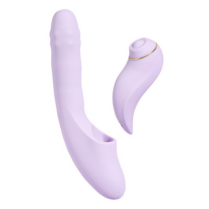 Purple silicone product on a white background