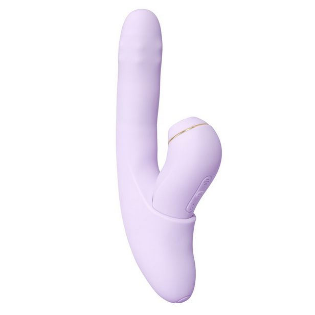 Purple and gold electronic device on a white background