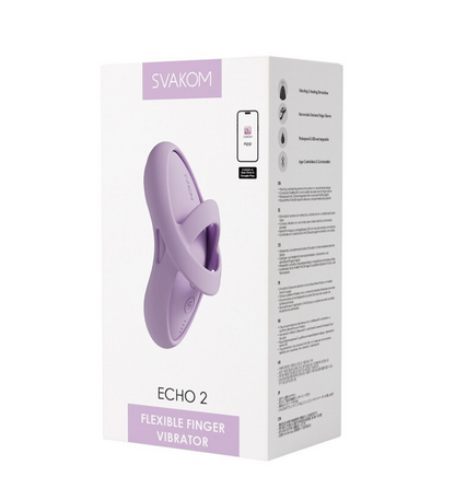 Svakom Echo 2 flexible finger vibrator packaging on a white background