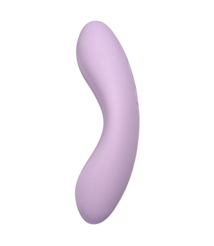 Purple curved object on a white background