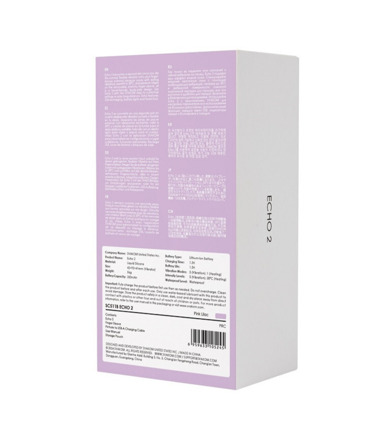 Product packaging with purple and white design on a white background