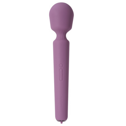 Purple handheld massager on a white background